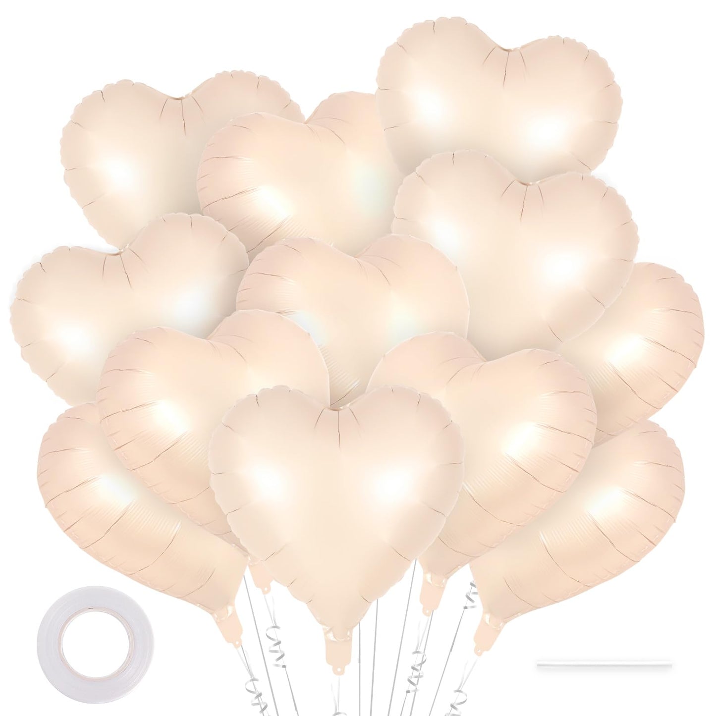 12 Pcs Red Heart Balloons,18 Inch Heart Foil Balloons Love Balloon Valentine Balloon for Birthday Party Wedding Engagement Party Baby Shower Valentine Day Decorations (red)