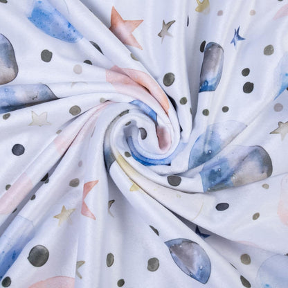 Donsonny Baby Blankets for Unisex Boys Girls, Super Soft Nursery Minky Blankets, 30 x 40 inch Outer Space Printed Bed Throws Newborn (Color Planet)