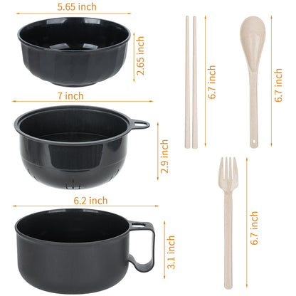 Large Ramen Bowl, Ramen Noodle Bowls Microwavable, Ramen Cooker with strainer, Microwave Pasta Cooker, Ramen Bowl Microwave Gift for College Boys Girls Male Female Dorm Room Essentials Instant Lunch