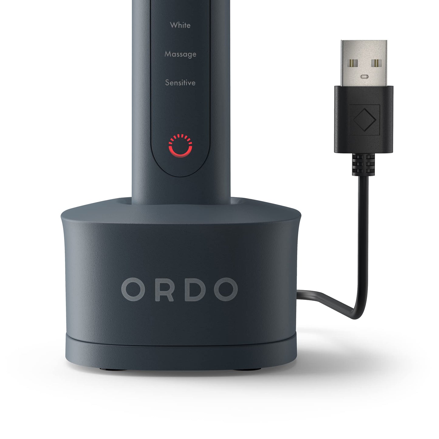 Ordo Sonic+ Electric Toothbrush for Adults, Advanced Tech, 4 Brushing Modes, Fast Rechargeable, Sonic Toothbrushes Over 4 Weeks Battery Life, Silicone Polishing Element, USB Charger, Charcoal Grey