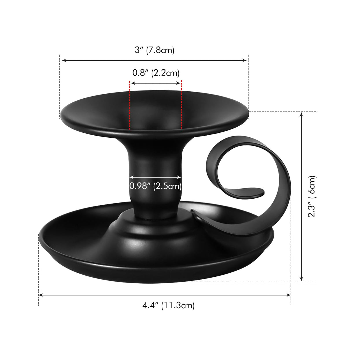 Lunhoo 2 Pack Candle Stick Holder, Metal Taper Candlelight Stand for Party Wedding Christmas Table Home Decoration (Black)