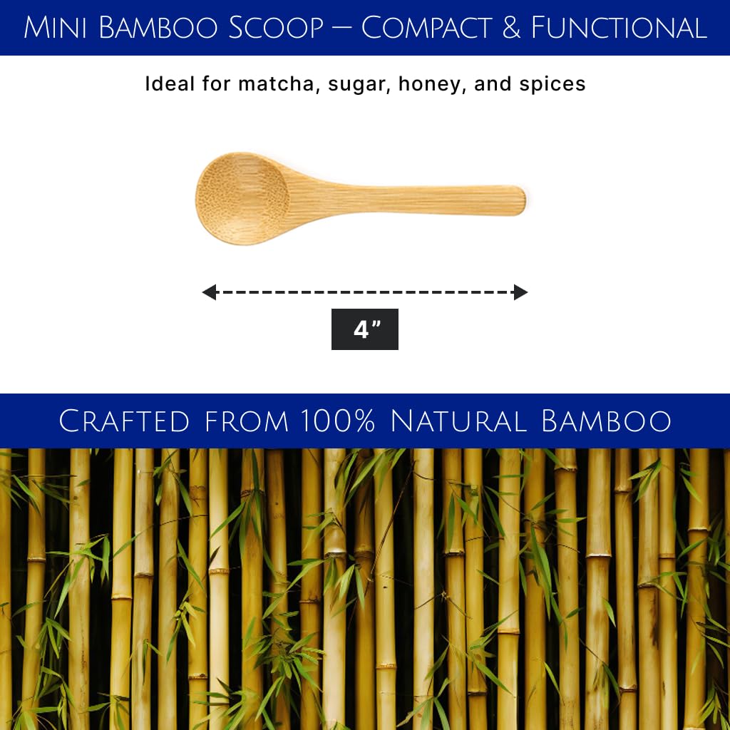 JapanBargain, 20pcs Matcha Scoops Mini Bamboo Spoons for Spices Tea Salt Sugar Condiment, 4 inch