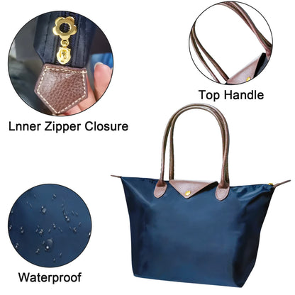ARIEL-GXR Women's Tote Bag,Large Capacity Shoulder Handbags for Ladies,Tote Shopping Bag with Zip and Top Handle Waterproof Crossbody Schoolbag for Work,Travel,School,Office (bule, L)