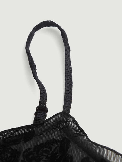 Verdusa Women's Mini Dress Floral Spaghetti Strap Mesh Dresses Going Out Festival Concert Outfits Grunge Gothic Clothes Black Multi Small