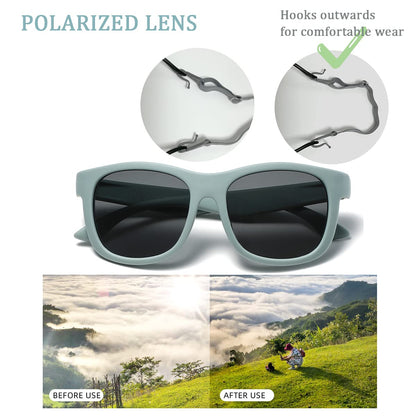 Musivon Baby Sunglasses 6 Months - 2.5 Years, Toddler Sunglasses for Kids Infant Boys Girl Flexible Frame with Strap