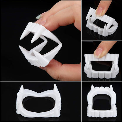 Boao 15 Pcs Halloween Vampire Teeth Bulk Plastic Vampire Fangs Bright Color Fake Teeth Cosplay Costume Accessories for Boys and Girls Halloween Party Favors Supplies