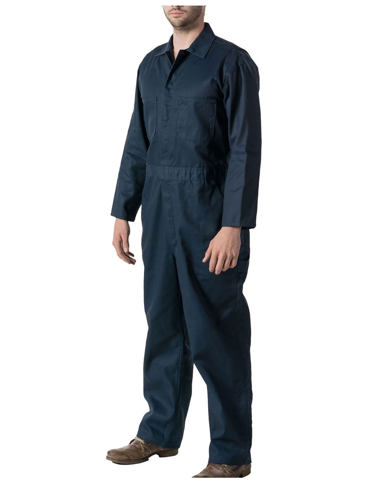 GRS Mens C2 Dark Navy Work Overall - Protective Coverall Workwear Boiler Suit for Mechanics Workshop Warehouse College Student Garages DIY (Medium - 42" Chest)