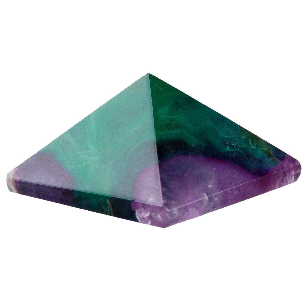 Rockcloud Healing Crystal Flourite Pyramid Metaphysical Stone Figurine