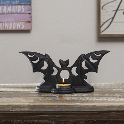 Pacific Giftware Alchemy Gothic Lunaeca Tea Light Candle Holder Phases of The Moon Bat Ornament