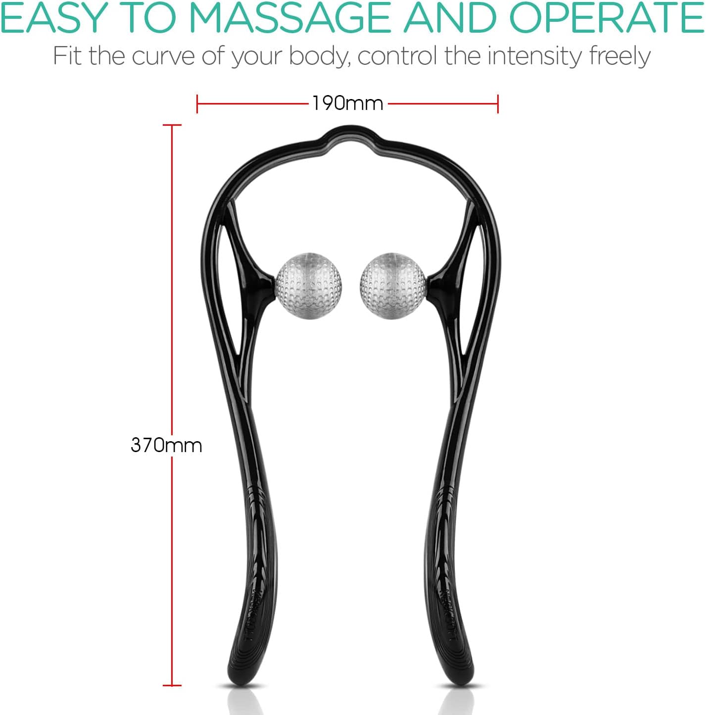 VOYOR Neck Massager Shiatsu Deep Tissue Dual Trigger Point Shoulder Massager for Pain Relief, Ergonomic Handle Design, Lightweight & Portable MS110