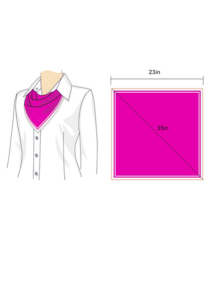 SATINIOR Chiffon Scarf Square Neck Scarf Handkerchief Retro Satin Ribbon Neckerchief for Women(27.56 x 27.56 Inches,Dark Rosy)