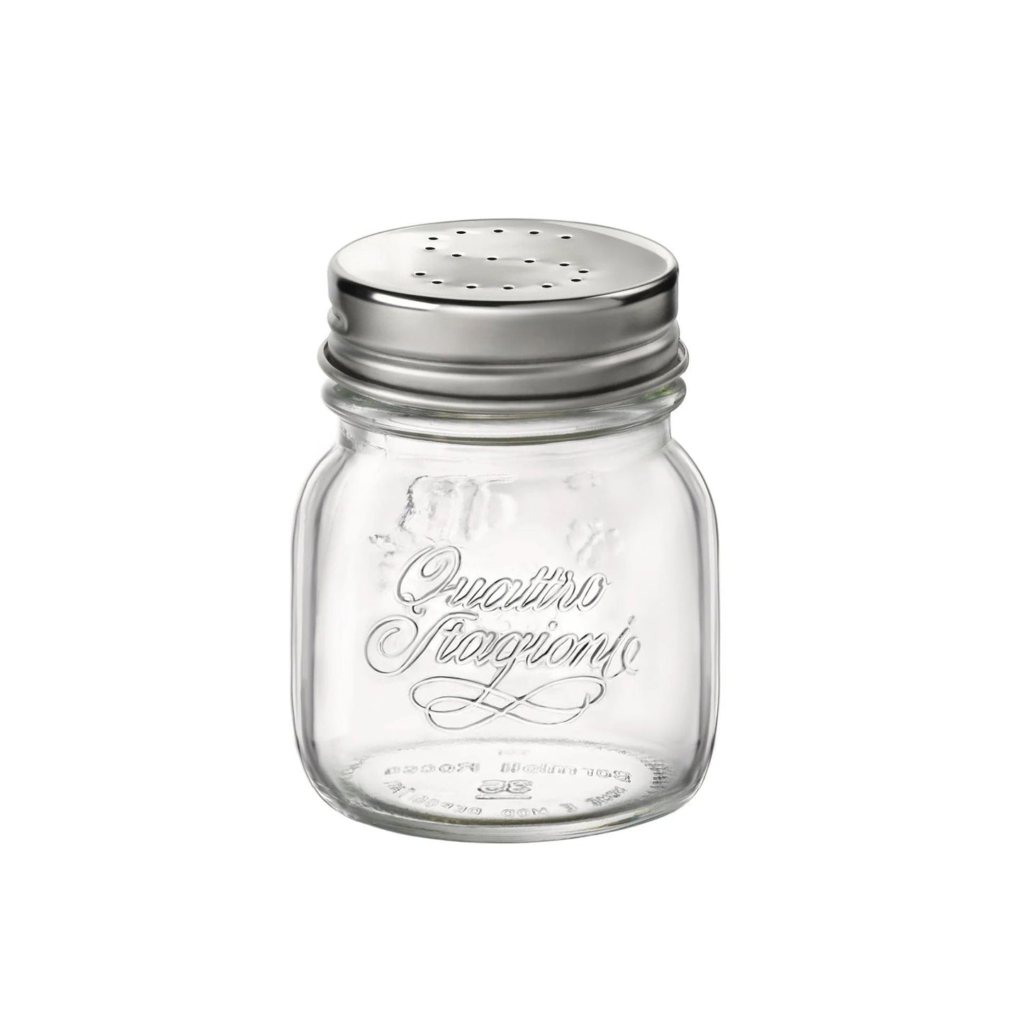 Bormioli Rocco 357760CBD021990 Quattro Stagioni Jar with Salt & Pepper Stainless Lid - Sleeve of 2, 5 oz, Clear