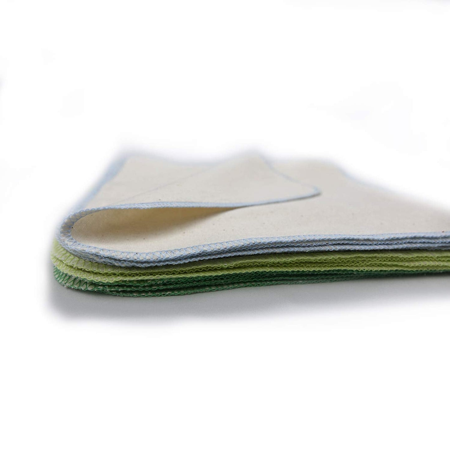 avo + cado Organic Cotton Single Layer Flannel Washcloths - Pack of 15 - Reusable Baby Washcloths to Replace Wet Wipes - Small Washable Mini Cotton Wipes (Colour: Green)