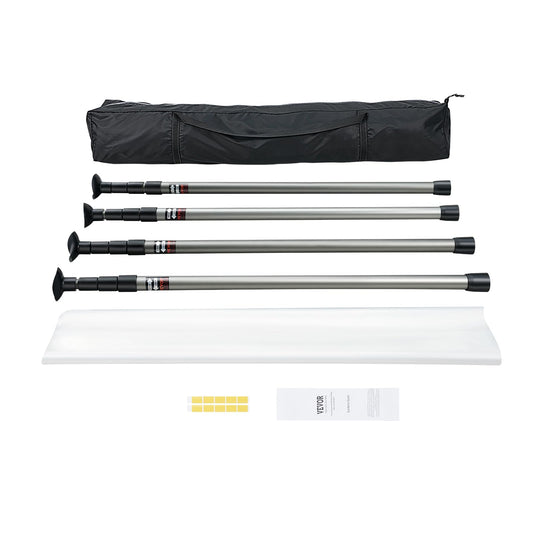 VEVOR Dust Barrier Poles, 10 Ft Telescoping System with 4 Poles, Carry Bag, and 32.8x13.12 Ft Plastic Film for Interior Decoration and Painting