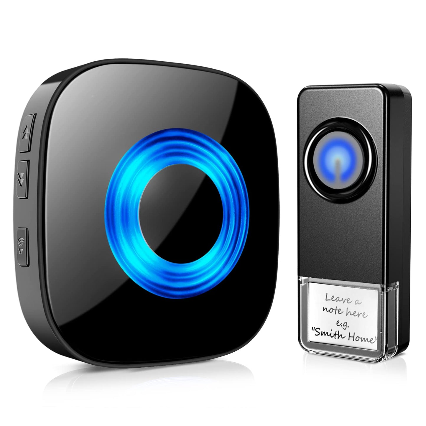Wireless Doorbell - PHYSEN Door bell Chimes with Mute Mode - 58 Ringtones&5 Volume Levels Operating at 1300-ft Range LED Strobe, 2 Transmitters+3 Receivers Waterproof Doorbell Kit for Home/Classroom