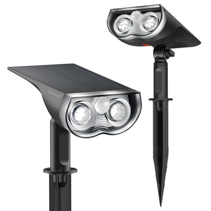 Linkind Solar Outdoor Motion Sensor Lights, IP67 Waterproof Solar Powered Security Lights, Solar LED Pathway for Garden Driveway Fence, 6500k Cold White, 2 Pack