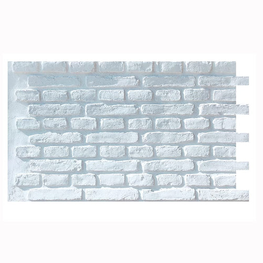 Faux Brick Wall Panels, 3D Wall Panel with Resin Texture Brick for TV Background, Indoor and Outdoor Use (30 sq.ft/Box, Matt White, Church)