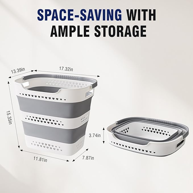 Collapsible Plastic Laundry Basket Hamper