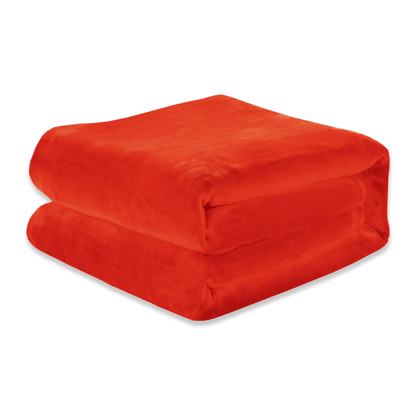 Elegant Comfort Luxury Velvety Feel Blanket, All-Season Lightweight Blanket, Ultra Plush, Soft, Cozy-Fuzzy Flannel Fleece for Couch, Sofa, Bed, Travel, Solid Design, Full/Queen, Orange