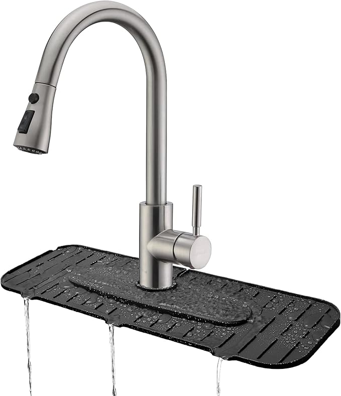 Kingmall Silicone Faucet Mat, Kitchen Faucet Mat