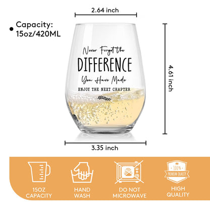 Socive Retirement Gifts for Woman Men, Funny Retirement Wine Glass Gift, Happy Retirement Party Decor, Retired Gifts Leaving Gift for Coworkers Boss Friend (Clear-Retired)