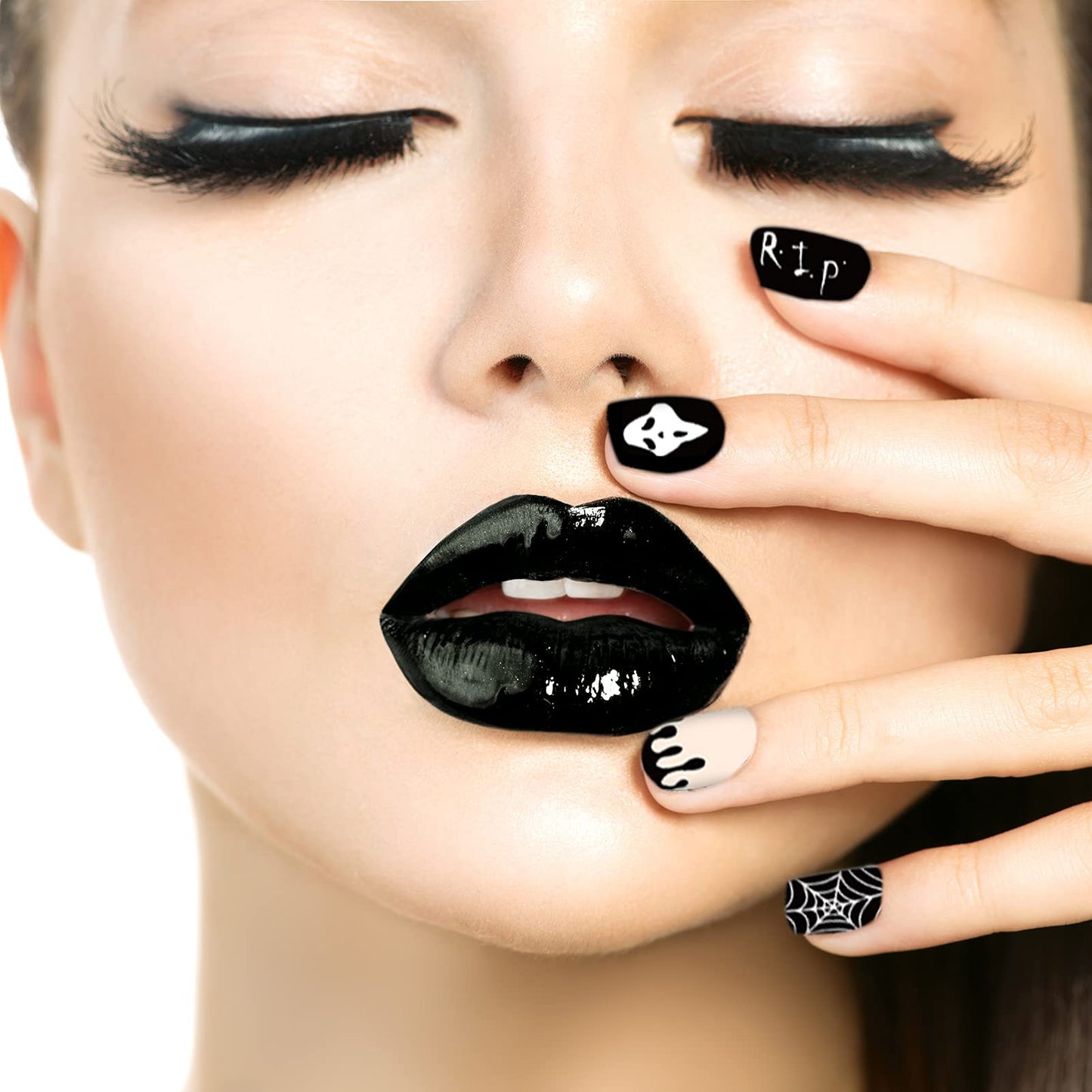 TailaiMei 14 Sheets Halloween Nail Wraps Stickers Nail Polish Strips Self-Adhesive Full Wraps with 2 pcs Nail Files for DIY Nail Art Decals (Bleeding Style)