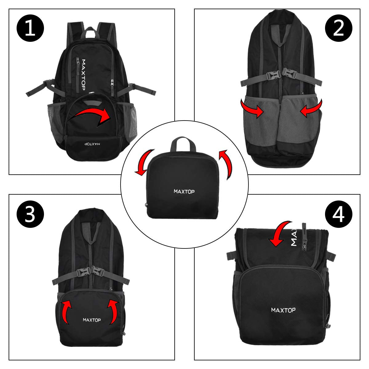 MAXTOP 30L Ultra Lightweight Packable Backpack Foldable Rucksack Water Resistent For Men Women Kids Outdoor Camping Hiking Travel Daypack Handy Durable Gifts For Men Women