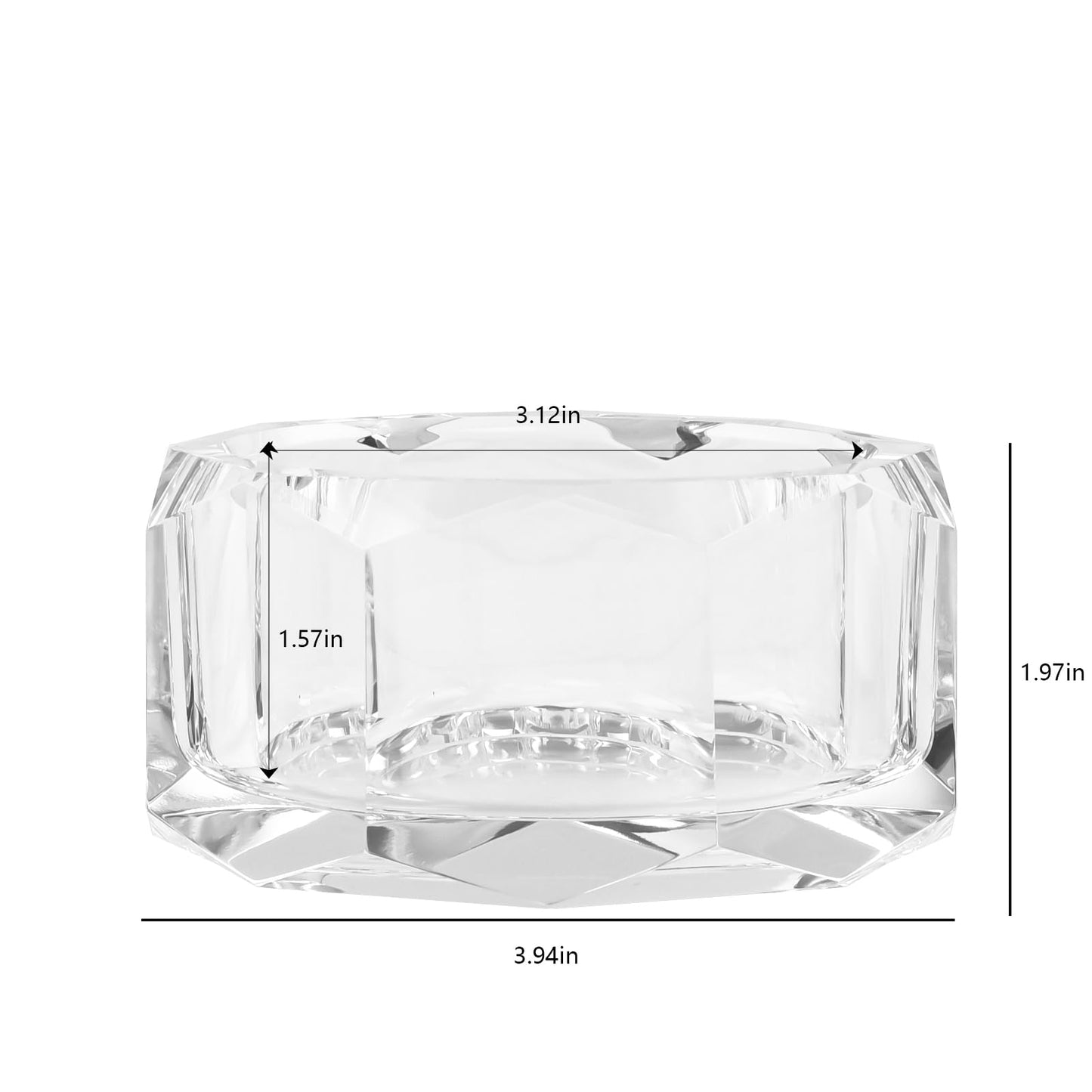 kitCom Crystal Candy Dish Hand-Cut Home Decorative Jewelry Box Candy Jar W 3.94" x H 1.97", Comes With Gift Box