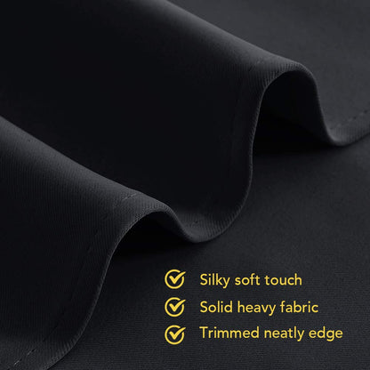 NICETOWN Halloween Blackout Curtains 45 Inches Long Kitchen Drapes, Black Solid Thermal Insulated Grommet Blackout Drapery Panels for Window (2 Panels, 42 Inch Wide by 45 Inch Long, Black)
