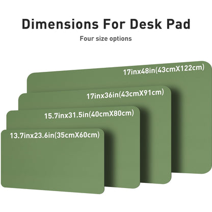 Aothia Leather Desk Pad, Large Non-Slip Laptop Mat, Waterproof PU Leather Table Mat for Office and Home (60cmX35cm, Olive Green)