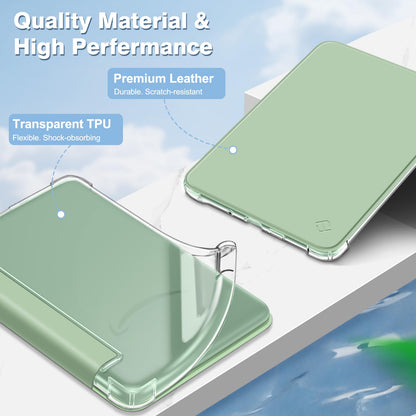 FINTIE Slim Case for 6" Kindle (11th Generation-2024/2022 Release), Ultra Clear Soft Flexible TPU Back Cover Light Shell with Auto Wake/Sleep for Kindle 2024/2022 11th Gen, Agave Green