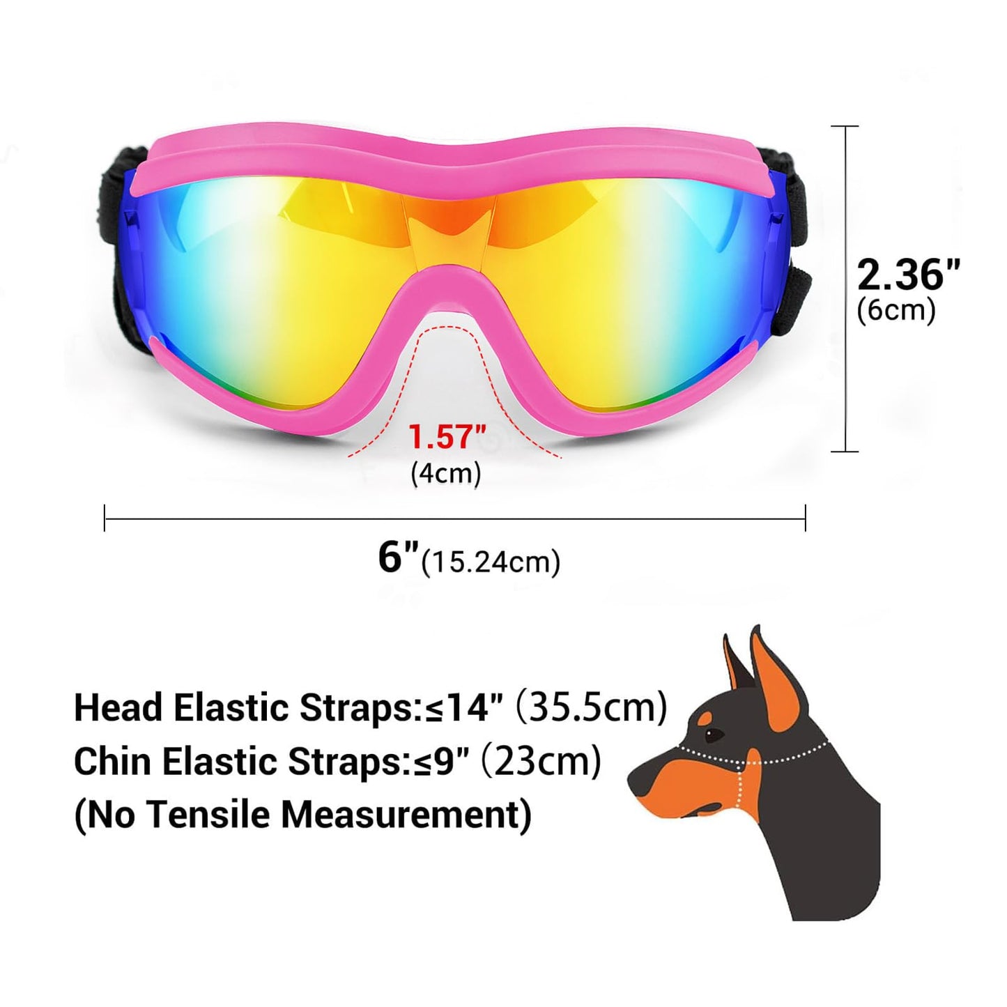 NAMSAN Sunglasses for Dogs Adjustable Dog Glasses Waterproof Windproof Dog Motorcycle Goggles Safety Glasses Pink