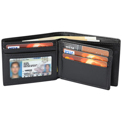 Hoobest RFID Blocking Genuine Leather Wallet Excellent as Travel Case Credit Card Protector Wallets for Men with Coin Pocket