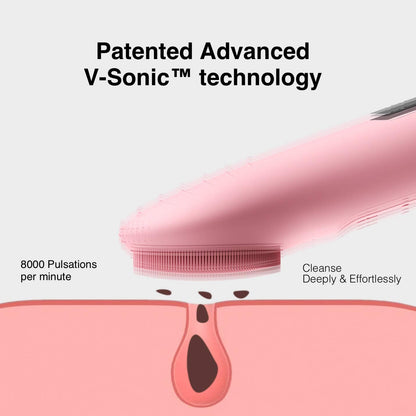NågraCoola Electric Facial Cleansing Brush - Waterproof and Rechargeable, Exfoliates, Cleanses and Massages Skin - Light Blue
