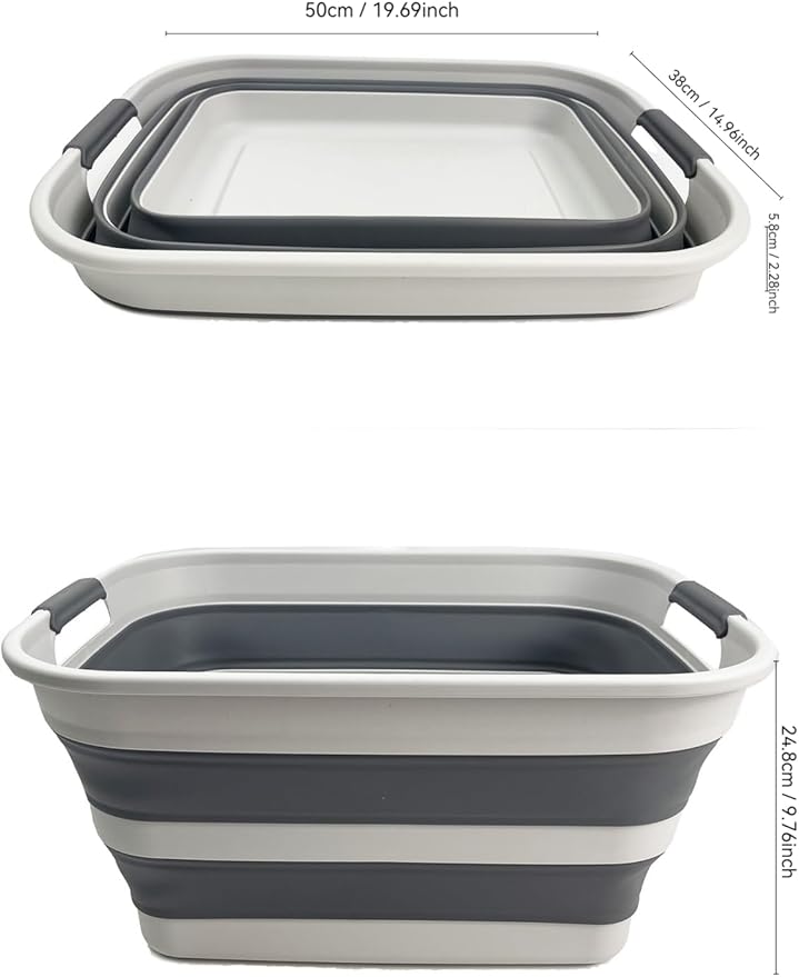 SAMMART Collapsible Plastic Laundry Basket