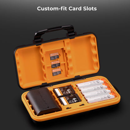 K&F Concept Camera Battery SD Card Holder Case for 4 SD Cards, 6 Micro SD TF Cards, 2 CF Cards or 2 XDQ Cards, 8 AAA or 2 Camera Batteries, NP-FZ100 Batteries