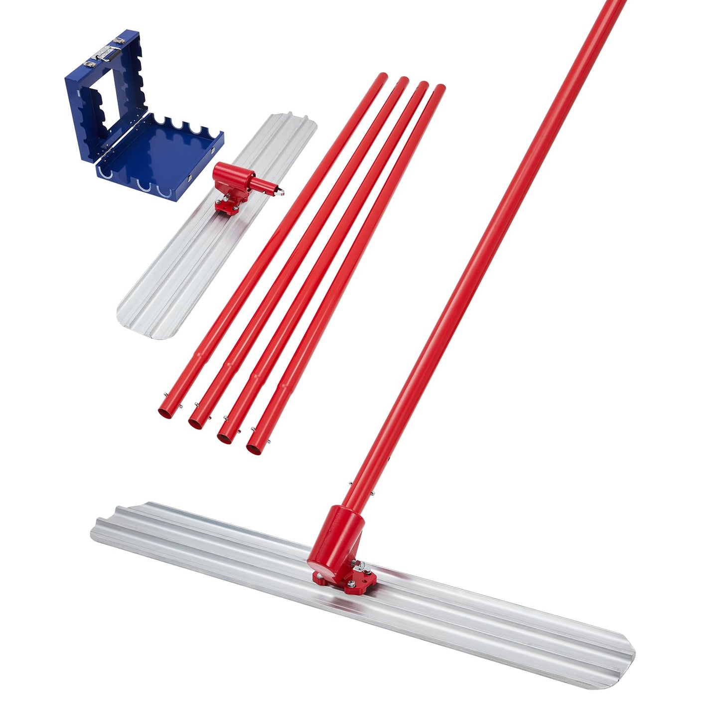 Aluminum Magnesium Alloy Concrete Float 48 x 8 Inch, Concrete Bull Float Tools Kit with with 4 Floats Handle Bracket, Screeding and Finishing Tool Kit for Professional Concrete Work