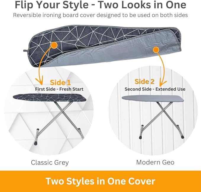 SAVUK Ironing Board Cover and Pad Dual Side X2 Lifetime Double Using Heavy Duty