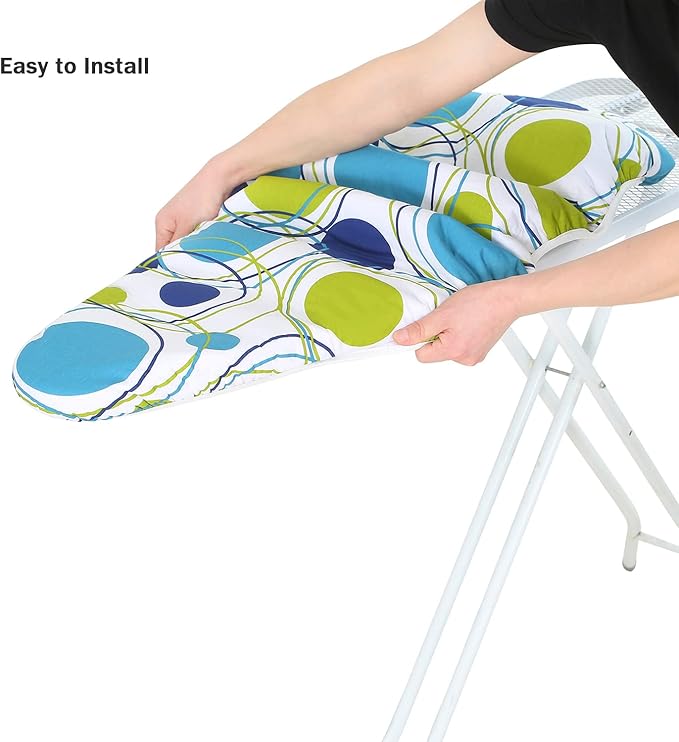 Ironing Board Cover and Pad Standard Size 15" x 54", 3 Pairs of Hook and Loop