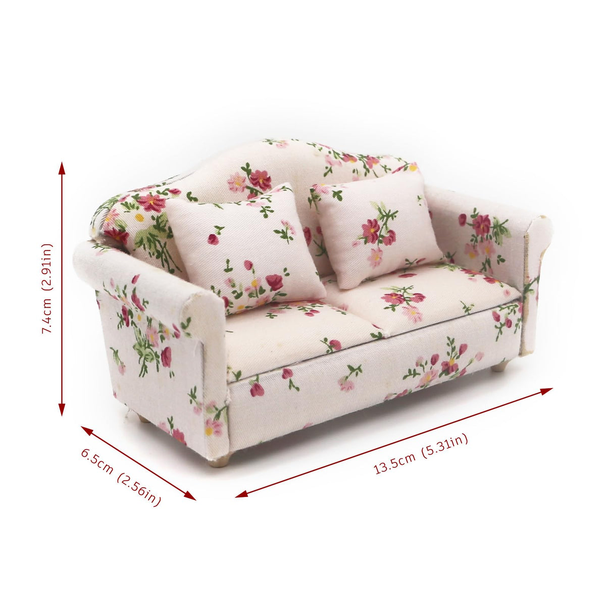 1:12 Scale Dollhouse Furniture 16 Pieces Wooden Sofa Set Living Room
