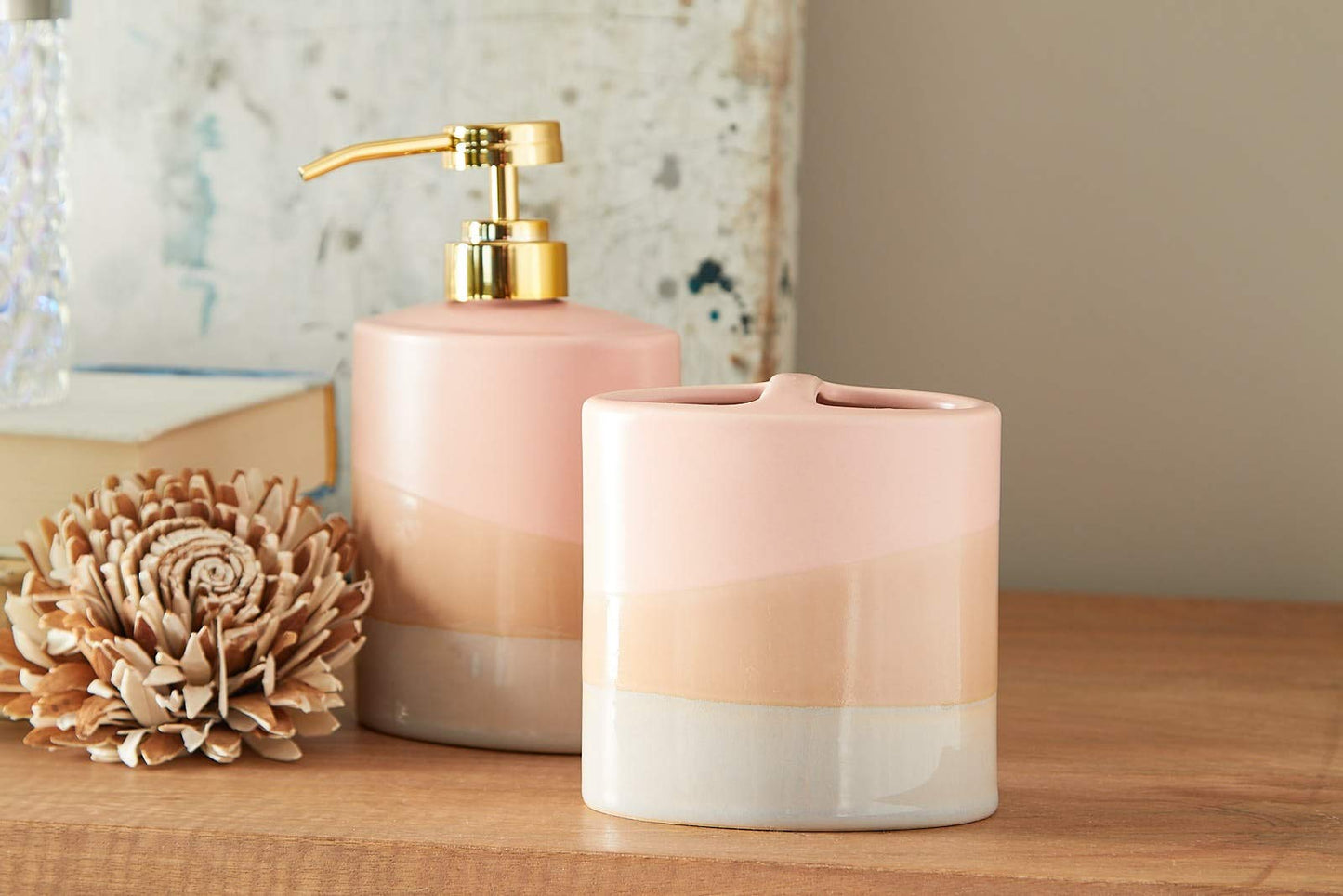 SKL Home Alanya Toothbrush Holder, Blush
