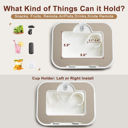 WISFISSH Tablet Pillow Stand with Snack Bowl and Writing Board, 360° Rotating Phone Holder for 4.7-13" Phone Kindle Tablet, Pillow Kindle Holder for Reading in Bed, Couch,Recliner,Floor Etc-Beige