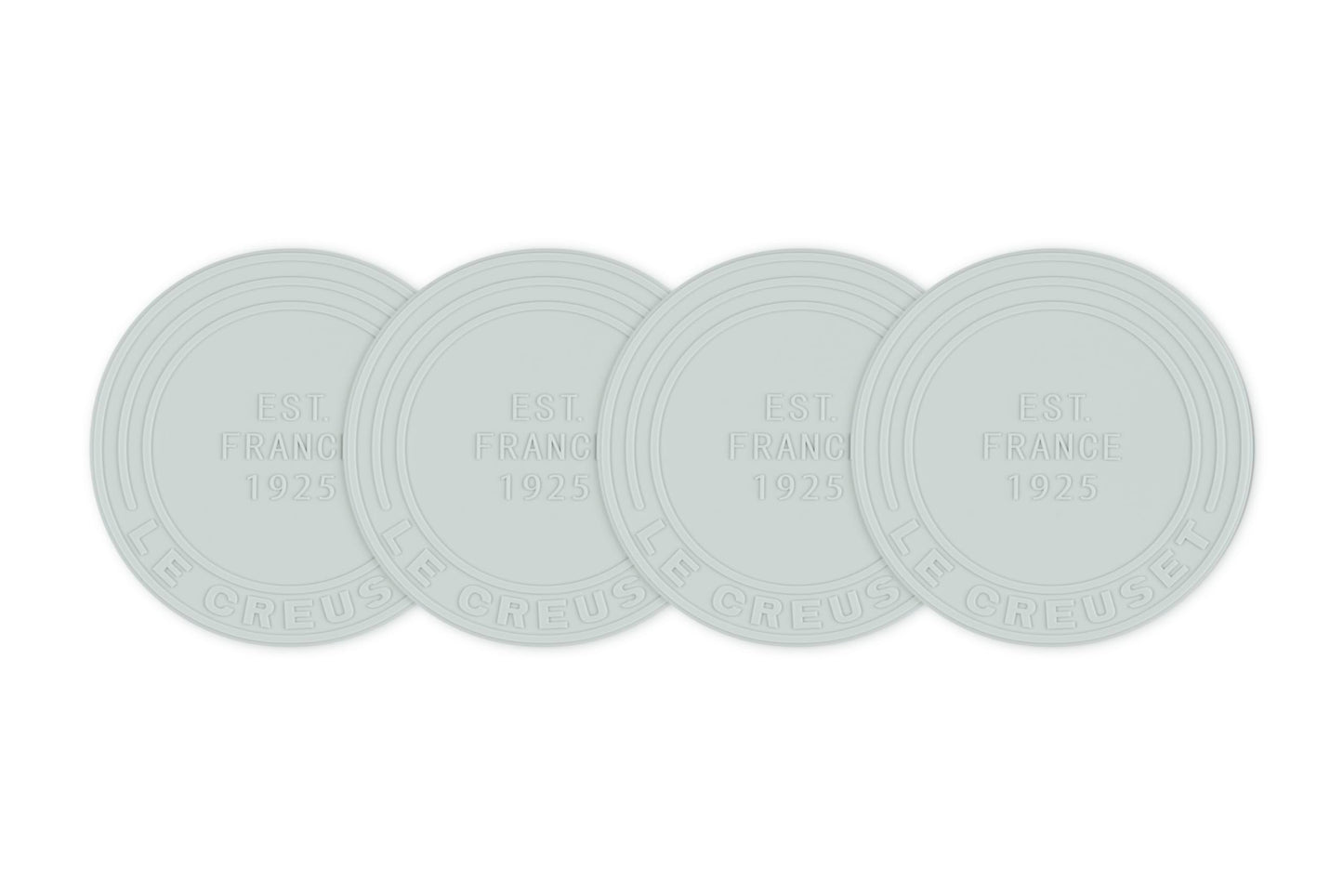Le Creuset Silicone Coasters (est. 1925), Set of 4, Sea Salt