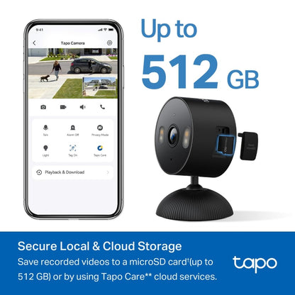 Tapo TP-Link 1080P Indoor Security Camera for Baby Monitor, Dog Camera w/Motion Detection, 2-Way Audio Siren, Night Vision, Cloud & SD Card Storage, Works w/Alexa & Google Home C100