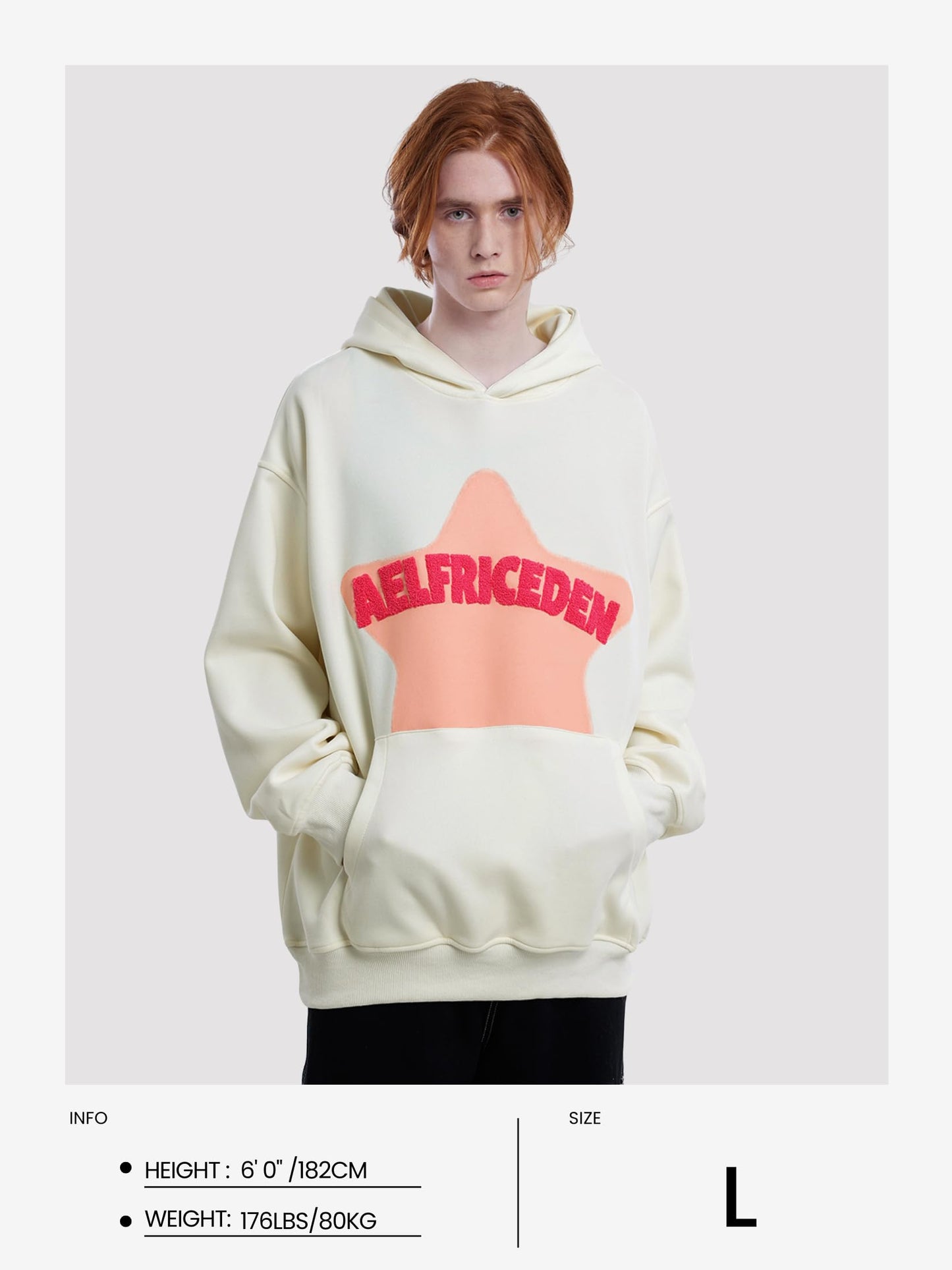 Aelfric Eden Womens Graphic Hoodies Pink Star Print Hoodie Unisex Oversized Hoodies Long Sleeve Pocket Pullover