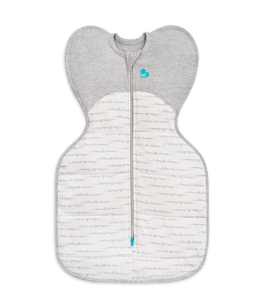 Love To Dream Swaddle Up, Small 3.5-6 kg, White Dreamer, Snug Fit Supports Good Sleep, 2.5 Tog Suitable for Cooler (16-20°C) Temperature, Machine Washable & Double Zip for Easy Nappy Change