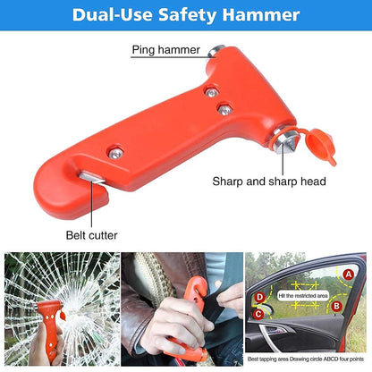 STDY Car Roadside Emergency Kit, Vehicle Truck Safety Road Side Assistance Kits Auto Accessory, with Jumper Cables, Tow Rope, Reflective Triangle, Tire Pressure Gauge, etc