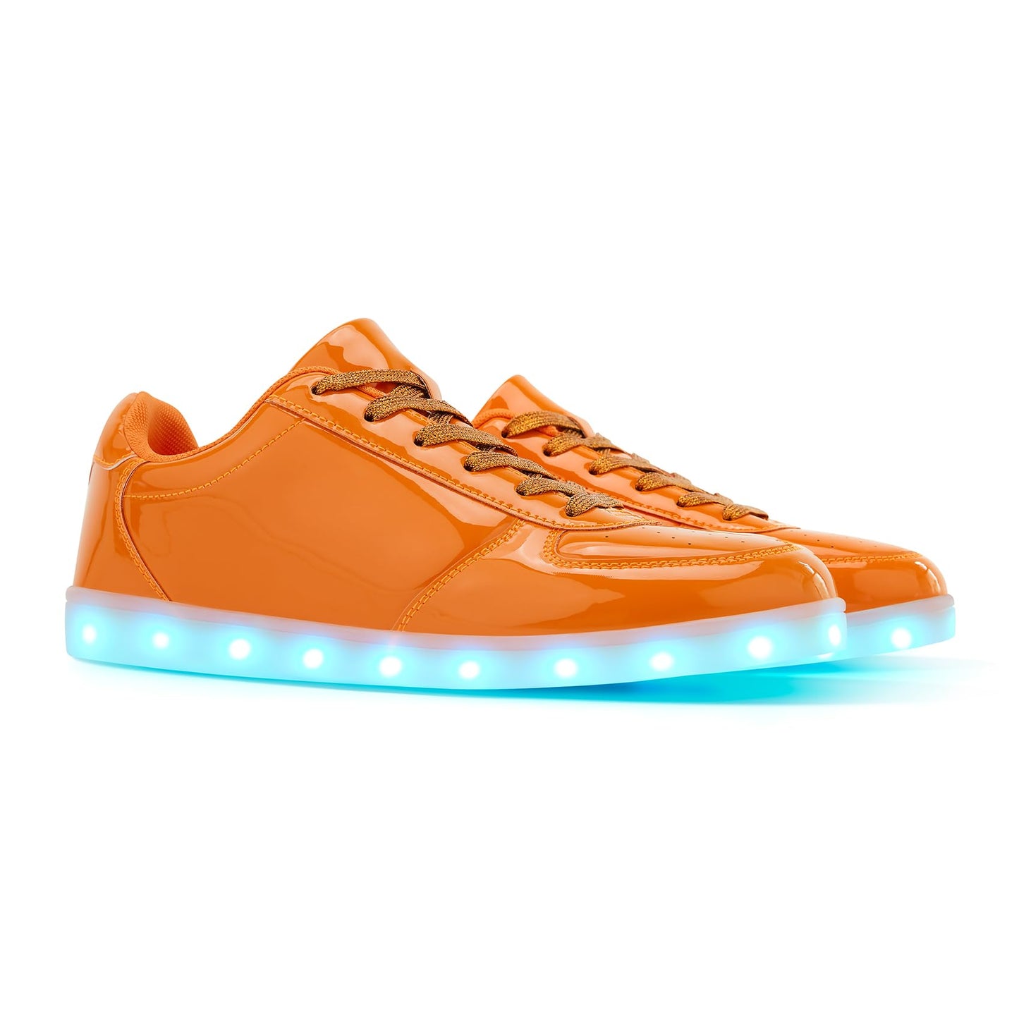 OEKLA Unisex LED Shoes - Fashion Light Up Sneakers, Breathable USB Charging Glowing Luminous LED Shoes for Men Women (Orange, Adult, 12, US Footwear Size System, Medium)