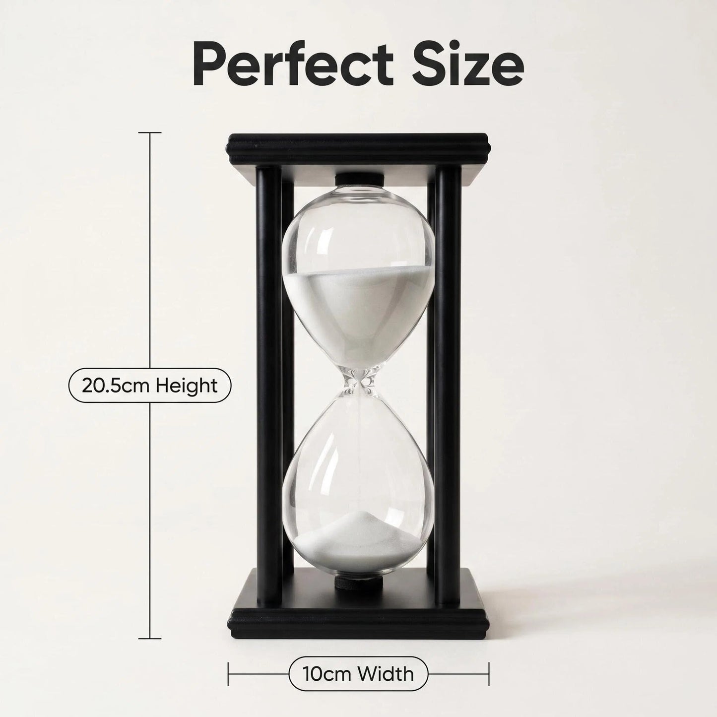 JIEHET Hourglass Sand Timer 15 Minutes, Hour Glass with Sand Decoration for Kids, Sand Clock Watch for Room Birthday Tea Coffee Table Book Shelf School Game Ornament Wooden (White Sand)