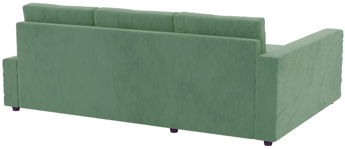 HomeTown Market Heavy Duty Velvet Friheten Sofa Cover Replacement Compatible with IKEA Friheten Sofa Bed Sleeper Sectional Corner Slipcover (Velvet Light Green Right)